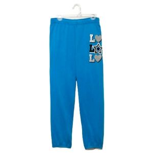 Justice girls size12 (xxs) blue glitter sweatpants